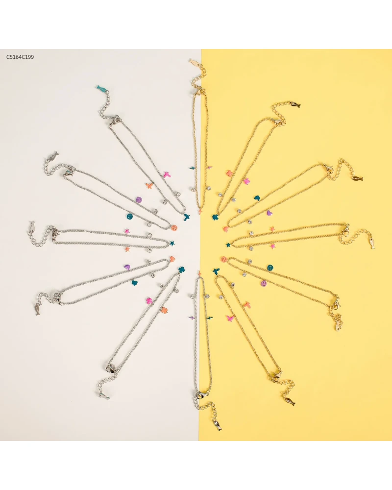 Pulsera colorida (plata)
