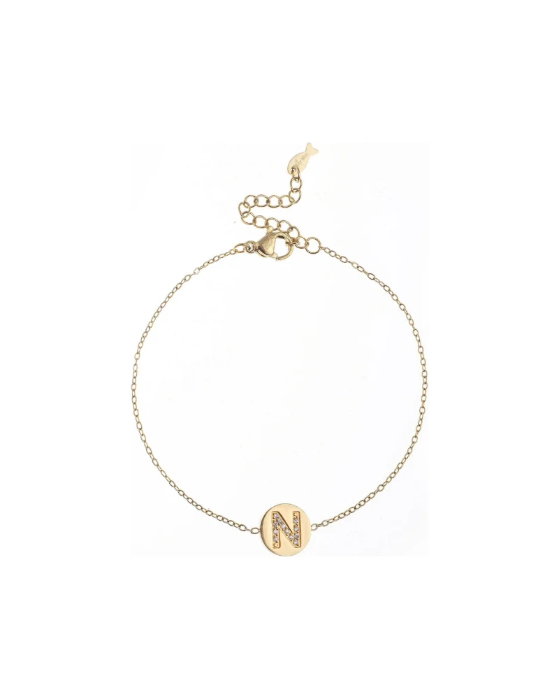 Pulsera con la letra N Oro Grueso 14K