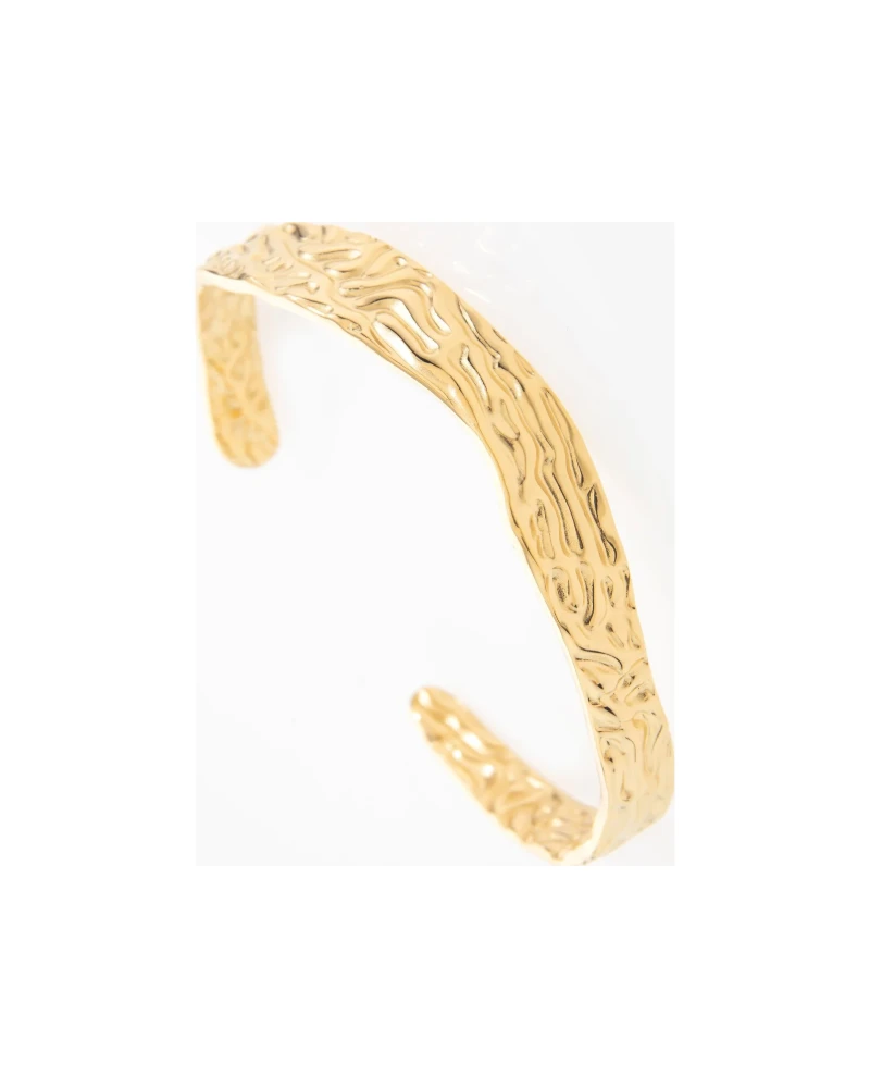 Brazalete Martillado Dorado